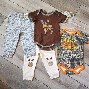 Mossy Oak Camo Hunting baby onesies and pants Bundle